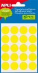 APLI Etikett, 19 mm kör, kézzel írható, színes, APLI, sárga, 100 etikett/csomag (5 lap)