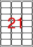 APLI Etikett, univerzális, 63, 5x38, 1 mm, kerekített sarkú, APLI, 2100 etikett/csomag (100 lap) (LCA2414)