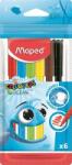 Maped Filctoll készlet, 2 mm, kimosható, MAPED "Color`Peps Ocean", 6 különbözõ szín (6 db)
