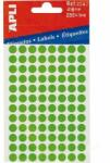 APLI Etikett, 8 mm kör, kézzel írható, színes, APLI, zöld, 288 etikett/csomag (3 lap) (LCA2047)