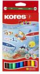 Kores Filctoll készlet, 1-3 mm, kétvégű, kimosható, KORES "Korellos 2in1", 10 különbözõ szín (10 db) (IK29021)