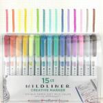 Zebra Szövegkiemelõ készlet, 1, 4/4 mm, kétvégű, ZEBRA "Mildliner Highlighter", 15 különbözõ szín (15 db) (TZ78115)