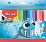 Maped Filctoll készlet, 2 mm, kimosható, MAPED "Color`Peps Ocean", 18 különbözõ szín (18 db)