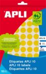 APLI Etikett, 16 mm kör, kézzel írható, színes, APLI, sárga, 432 etikett/csomag (02738) - molnarpapir