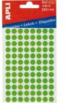 APLI Etikett, 8 mm kör, kézzel írható, színes, APLI, zöld, 288 etikett/csomag (2047) - molnarpapir