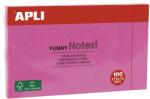 APLI Öntapadó jegyzettömb, 125x75 mm, 100 lap, APLI Funny , pink (15003) - molnarpapir