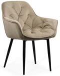  Scaun living BUC 257, tip fotoliu, ergonomic, catifea, picioare metalice, 110 kg Bej