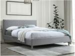  Pat dublu SL Azurro, tapitat cu catifea, structura lemn masiv, cu somiera, 140x200, gri deschis
