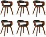 vidaXL 6 db műbőr és hajlított fa étkezőszék (3092389/90/91/92)