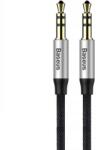 Baseus Audió kábel, 2 x 3, 5 mm jack, 100 cm, cipőfűző minta, Baseus Yiven M30, fekete/ezüst (RS112801) (RS112801)