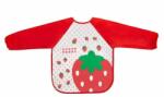 Bocioland - Baveta impermeabila, Cu maneci lungi, 40x35 cm, Strawberry Scaun de masa bebelusi