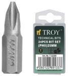 TROY Set de biti Troy 22200, PH0, 25 mm, 24 bucati (T22200) Set capete bit, chei tubulare