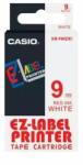 Casio Feliratozógép szalag XR-9WER1 9mmx8m Casio piros/fehér (XR9WER1) - web24