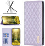 OPPO Find X5 Pro, Oldalra nyíló tok, stand, kártyatartóval, 3D rombusz minta, Wooze Pillow, lila