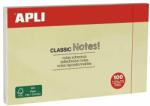 APLI Öntapadó jegyzettömb, 125x75 mm, 100 lap, APLI "Classic", sárga (100 lap) (LNP10976)