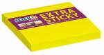 STICK N Öntapadó jegyzettömb, 76x76 mm, 90 lap, STICK N "Extra Sticky", neon sárga (90 lap) (SN21670)