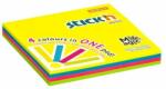 STICK N Öntapadó jegyzettömb, 76x76 mm, 100 lap, STICK N "Magic Pad" neon színek (100 lap)