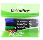 FlexOffice Alkoholos marker, 1, 5 mm, kúpos, FLEXOFFICE "PM03", 4 különbözõ szín (4 db) (FOPM03V4)