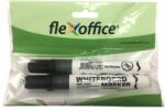 FlexOffice Táblamarker, 2, 5 mm, kúpos, 2 db/bliszter, FLEXOFFICE "WB02", fekete (2 db)