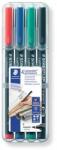 STAEDTLER Alkoholos marker készlet, OHP, 0, 6 mm, STAEDTLER "Lumocolor® 318 F", 4 különbözõ szín (4 db) (TS318WP4)
