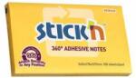 STICK N Öntapadó jegyzettömb, 76x127 mm, 100 lap, STICK N "360°, sárga (100 lap) (SN21555)