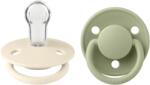 BIBS - Set 2 suzete De Lux Silicon, tetina rotunda, marime universala-Ivory/Sage