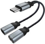 XO Audio adapter Type-c to Type-c + Jack 3.5mm XO NBR160B Bluetooth transfer function (black) (NBR160B) - mi-one