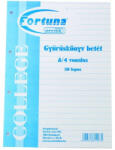 Fortuna Gyűrűskönyv betét FORTUNA 201x285mm 50 lapos 4 lyukú vonalas (FO00015)