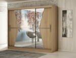  Veneti MILANA tágas tolóajtós szekrény 250 cm széles - sonoma tölgy