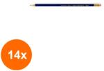 KOH-I-NOOR Set 14 x Creion Grafit HB cu Guma, Rosu, Koh-I-Noor (HOK-14xKH-K1396-R-179)
