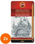KOH-I-NOOR Set 2 x Creioane Grafit, 8B-2H, Koh-I-Noor Arta 1500 (HOK-2xKH-K1502-30BL)