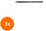 KOH-I-NOOR Set 3 x Creion Gioconda Negro, Tip Medium (HOK-3xKH-K8815-2)