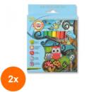 KOH-I-NOOR Set 2 x Markere Scolare, Colectia Owls, 24 Culori (HOK-2xKH-K1012-24)