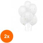Statovac Set 2 x 5 Baloane Classic, Albe cu Confetti Aurii (HOK-2xKH-J710 696)