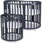  MENTY gyerek növekvő ovális kiságy 7az1-ben matraccal - sötétszürke (WL83585)