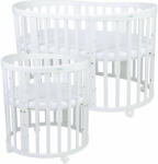  MENTY gyerek növekvő ovális kiságy 7az1-ben matraccal - fehér (WL83583)