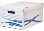 Fellowes Csapófedeles archiválókonténer, karton, nagy, FELLOWES "Bankers Box Basic", kék-fehér (5 db) (IFW4460503)