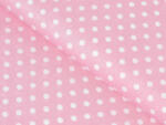 Goldea pamutvászon - cikkszám 1066 fehér pöttyös rózsaszín alapon 140 cm