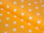 Goldea țesătură simona 100% bumbac - steluțe albe pe portocaliu 160 cm