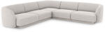 Micadoni Coltar modular Miley cu tapiterie din tesatura structurala, gri deschis (MIC_COR_140_F1_MILEY5)