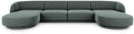Micadoni Coltar in forma de U Miley cu tapiterie din tesatura structurala, gri petrol (ColtarCMiley2set2)