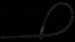 TRACON 180FGY (180F-GY) Kábelkötegelő gyöngyös nyitható fekete 180x2mm UV álló halogénmentes