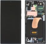 Samsung S918 Galaxy S23 Ultra Előlap Keret+LCD Kijelző+Érintőpanel, Szürke/Piros (GH82-30466E, GH82-30465E) Service Pack
