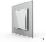 LIVOLO Intrerupator Simplu Mecanic si Cap Scara , 2 Module LIVOLO cu Rama din Sticla - Serie Noua - culoare gri