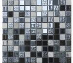 MIRAVA Mozaic sticlă și piatră naturală negru 30, 5x32, 5 cm