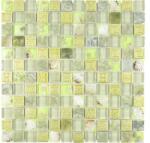  Mozaic sticlă-piatră naturală-scoică XCM CN24 verde 30x30 cm