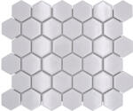  Mozaic piscină ceramic hexagonal HX080 uni alb lucios 32, 5x28, 1 cm
