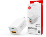 Hama hálózati töltő adapter Type-C + USB bemenettel - 38W - HAMA Mini Fast Charge PD3.0 + QC3.0 - fehér - nextelshop