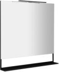 SAPHO ERUPTA 100x80 cm tükör MDF polccal és LED világítással, matt fekete ERU340 (ERU340)