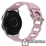  Okosóra szíj - légáteresztő, sportoláshoz, szilikon - VILÁGOS LILA - lánc formájú, 118+95mm hosszú, 22mm széles - SAMSUNG Galaxy Watch 46mm / Watch GT2 46mm / Watch GT 2e / Galaxy Watch3 45mm / Honor 